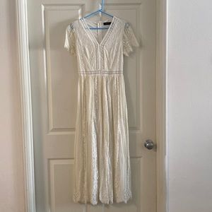 WORN ONCE white lace maxi dress